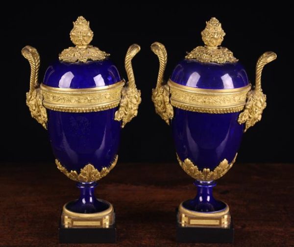 Sèvres Style Porcelain Garniture Urns