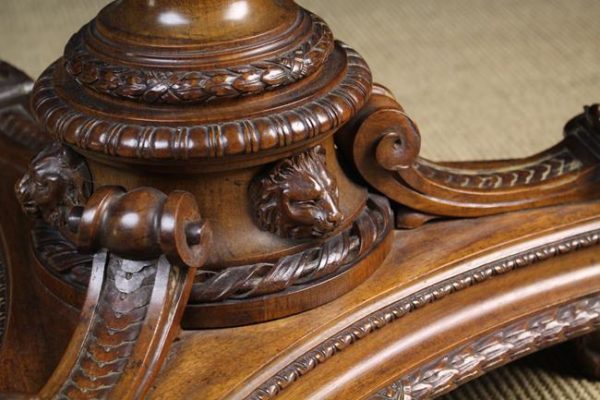 19th Century Carved Centre Pedestal Table
